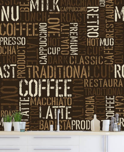 Brown and White Coffee Names Montage Wallpaper Brown and White Coffee Names Montage Wallpaper