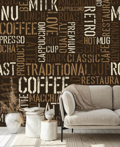 Brown and White Coffee Names Montage Wallpaper Brown and White Coffee Names Montage Wallpaper