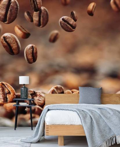 Falling Coffee Beans Muurschildering
