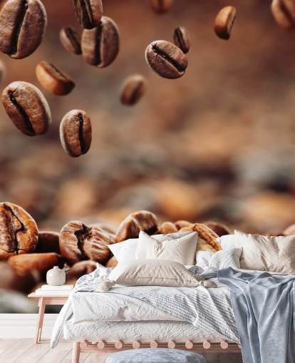 Falling Coffee Beans Wall Mural
