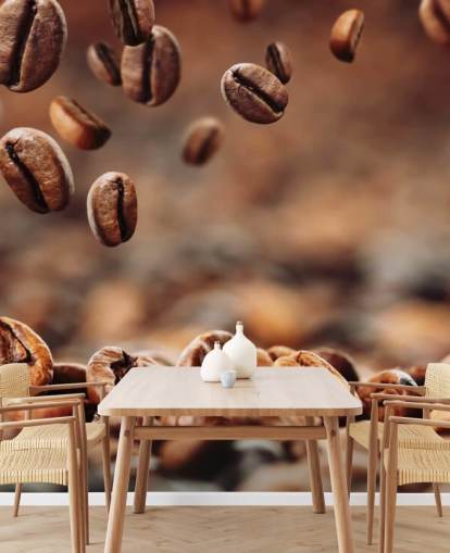 Falling Coffee Beans Wall Mural