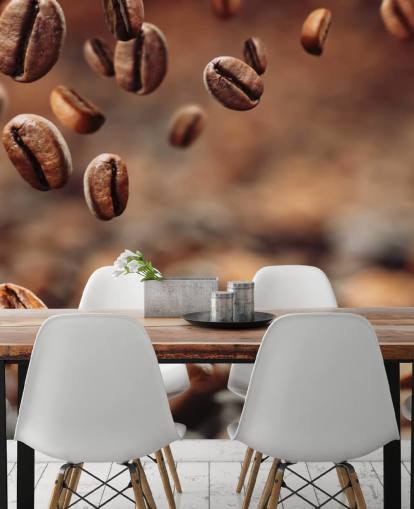 Falling Coffee Beans Muurschildering