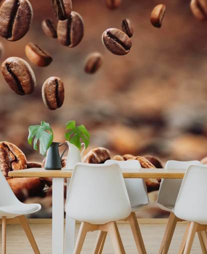 Falling Coffee Beans Wall Mural Falling Coffee Beans Wall Mural