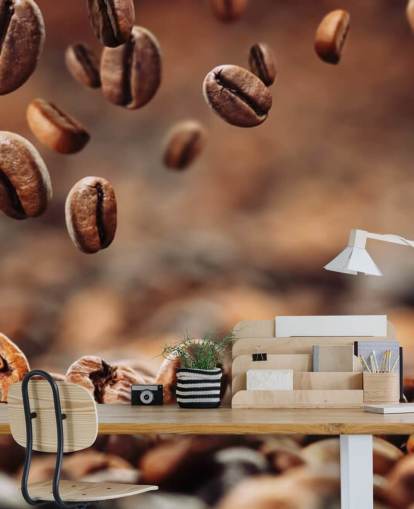 Falling Coffee Beans Wall Mural