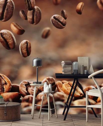Fallende Kaffebønner Veggmaleri Fallende Kaffebønner Veggmaleri