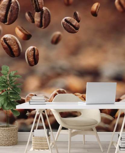 Falling Coffee Beans Wall Mural Falling Coffee Beans Wall Mural