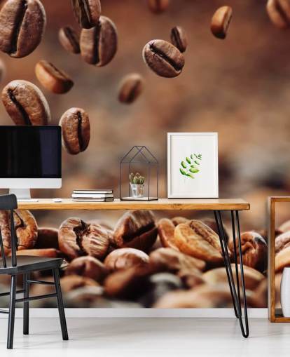 Falling Coffee Beans Wall Mural
