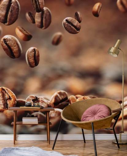 Falling Coffee Beans Wall Mural