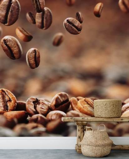 Falling Coffee Beans Wall Mural