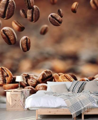 Falling Coffee Beans Wall Mural Falling Coffee Beans Wall Mural
