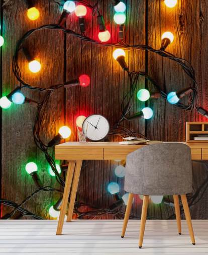 Christmas colorful lights Wall Mural Wallpaper