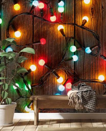 Christmas colorful lights Wall Mural Wallpaper