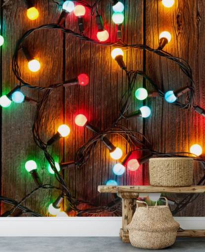 Christmas colorful lights Wall Mural Wallpaper