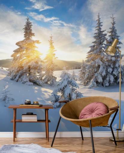 snødekte landskapet tapet snødekte landskapet tapet