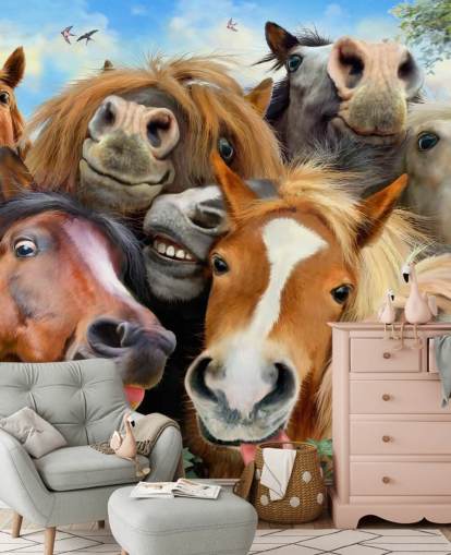 lustige Pferde machen ein Selfie-Wallpaper lustige Pferde machen ein Selfie-Wallpaper