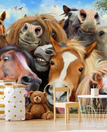 lustige Pferde machen ein Selfie-Wallpaper lustige Pferde machen ein Selfie-Wallpaper