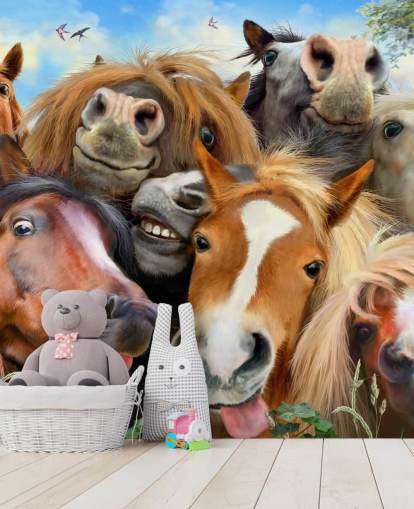 grappige paarden die een selfie-wallpaper maken grappige paarden die een selfie-wallpaper maken