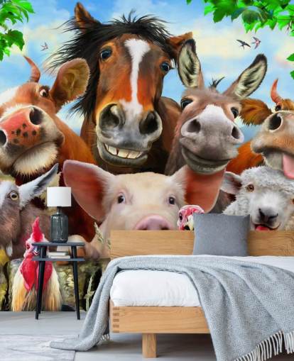 Lindo y divertido fondo de pantalla de animales de granja