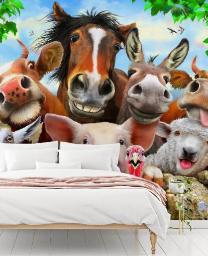 Lindo y divertido fondo de pantalla de animales de granja