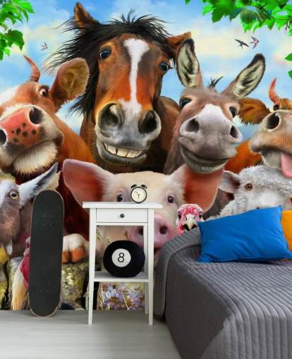 Lindo y divertido fondo de pantalla de animales de granja