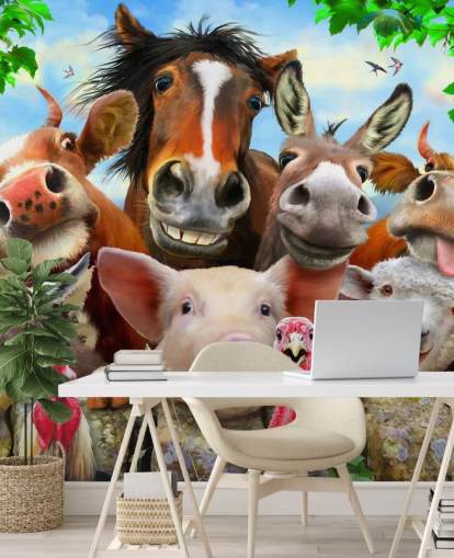 Cute Funny Farm Animals Wallpaper