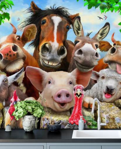 Lindo y divertido fondo de pantalla de animales de granja