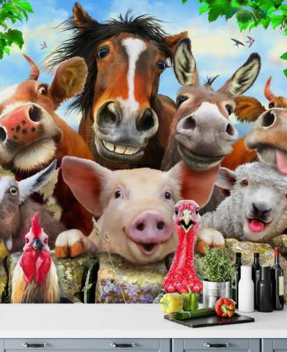 Cute Funny Farm Animals Wallpaper