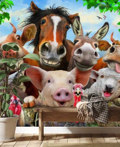 Cute Funny Farm Animals Wallpaper