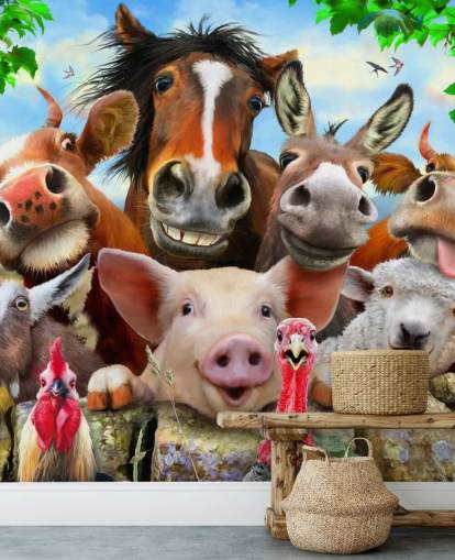 Lindo y divertido fondo de pantalla de animales de granja