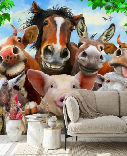 Lindo y divertido fondo de pantalla de animales de granja