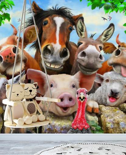 Lindo y divertido fondo de pantalla de animales de granja