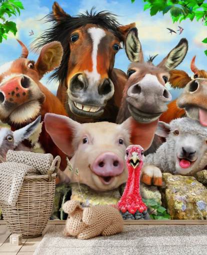 Lindo y divertido fondo de pantalla de animales de granja