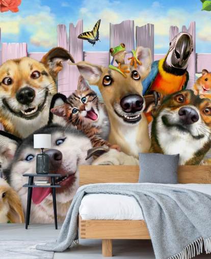 Cute Pets Selfie Wallpaper