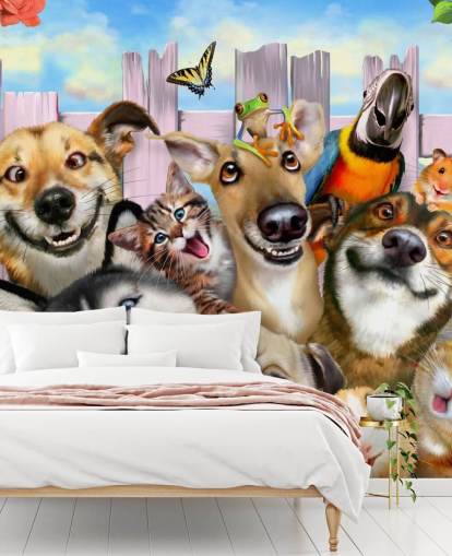 Cute Pets Selfie Wallpaper