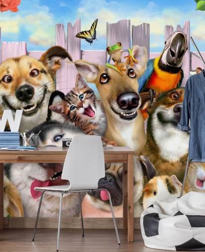 Cute Pets Selfie Wallpaper