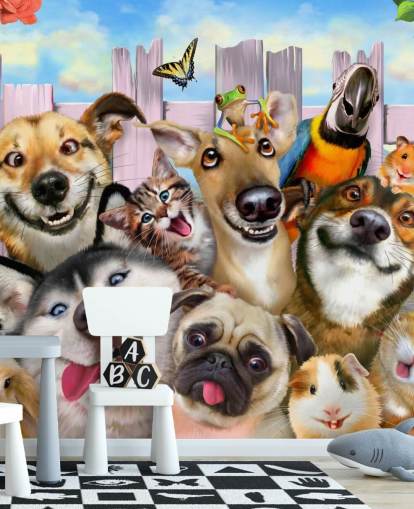 Papel de parede de selfie de animais fofos