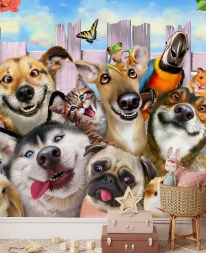 Cute Pets Selfie Wallpaper
