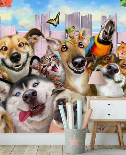 Papel de parede de selfie de animais fofos