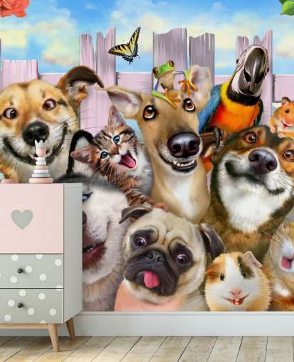 Cute Pets Selfie Wallpaper