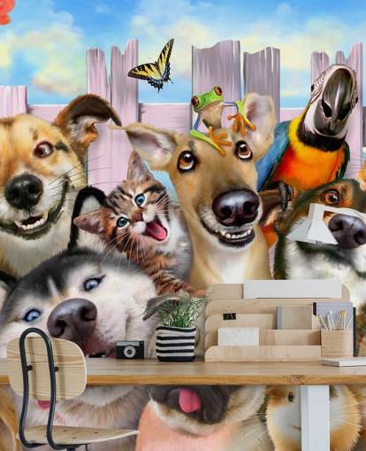 Cute Pets Selfie Wallpaper