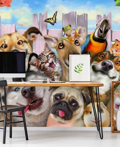 Papel de parede de selfie de animais fofos Papel de parede de selfie de animais fofos