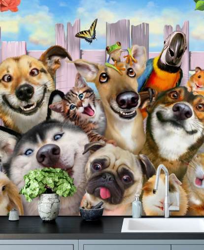 Papel de parede de selfie de animais fofos