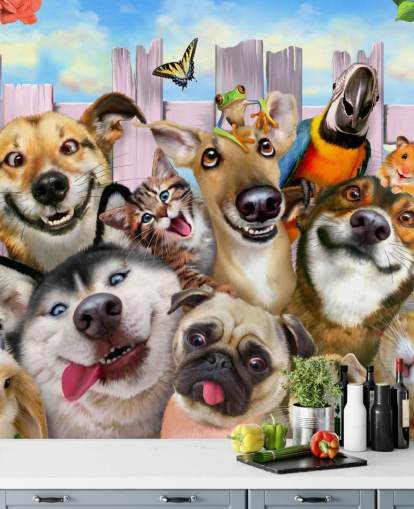 Cute Pets Selfie Wallpaper