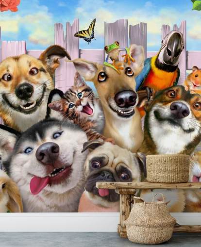 Carta da parati selfie con animali domestici carini Carta da parati selfie con animali domestici carini