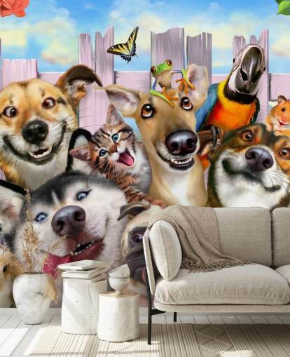 Cute Pets Selfie Wallpaper