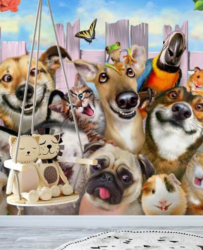 Cute Pets Selfie Wallpaper