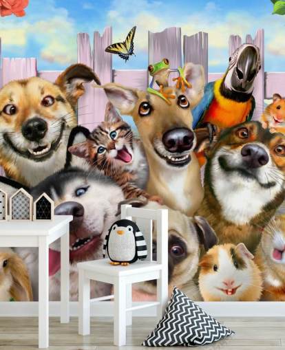 Papel de parede de selfie de animais fofos