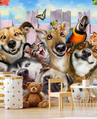 Cute Pets Selfie Wallpaper