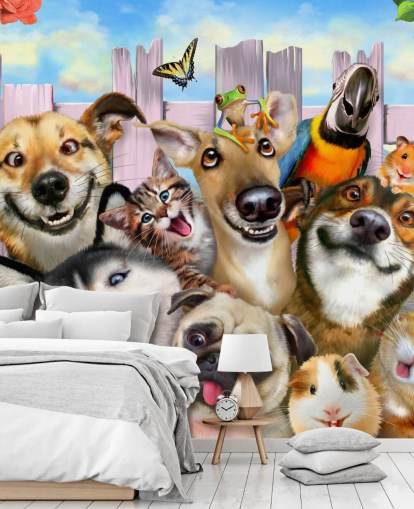 Cute Pets Selfie Wallpaper