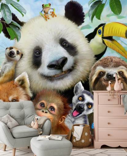 Sfondo per selfie con animali dello zoo